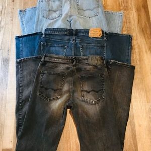 3 Pairs Men’s American Eagle Slim Straight/ Skinny Jeans Size 30x34